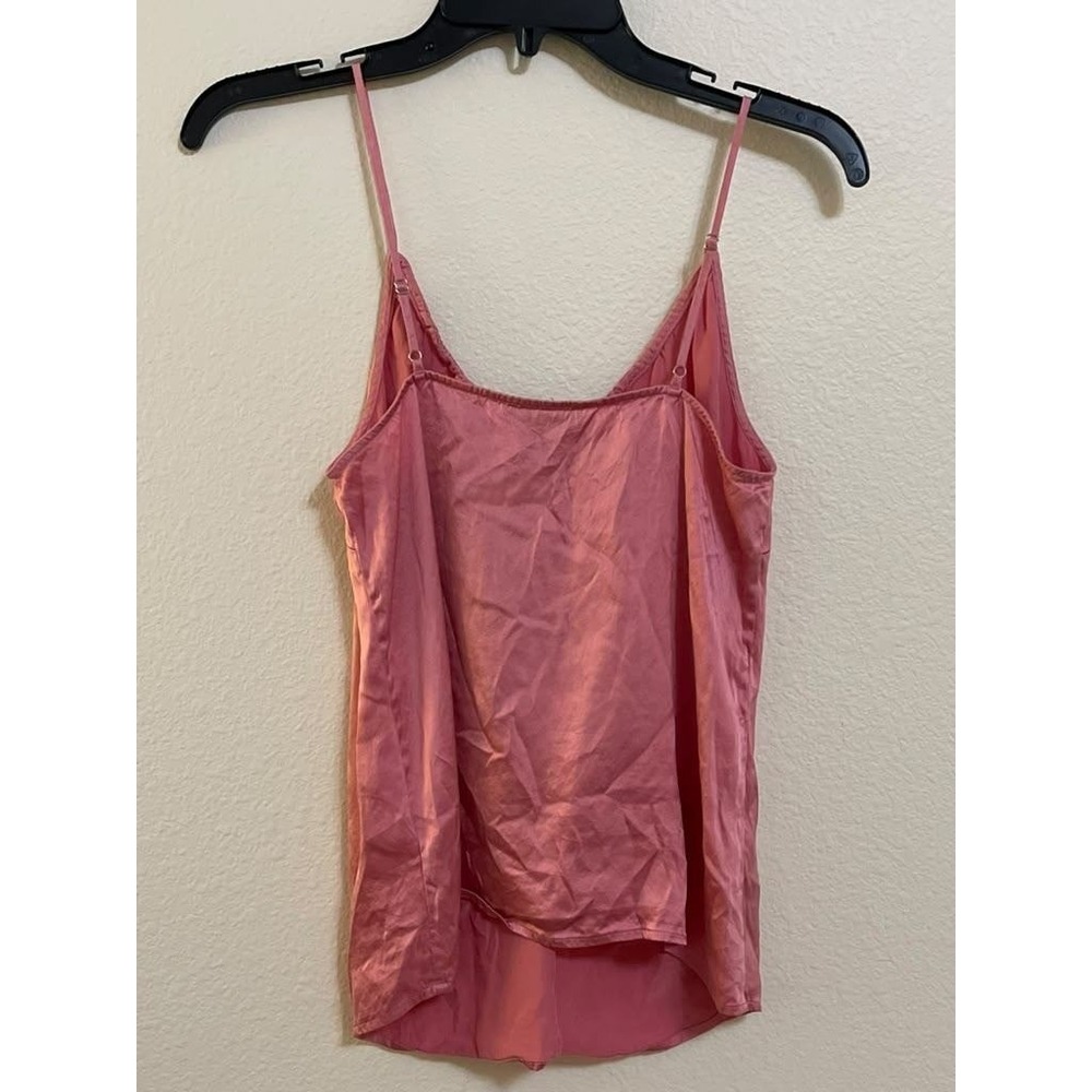 Paige Womens XS Pink 100% Silk Camisole Adjustable Strap V-Neck Top - Picture 3 of 5